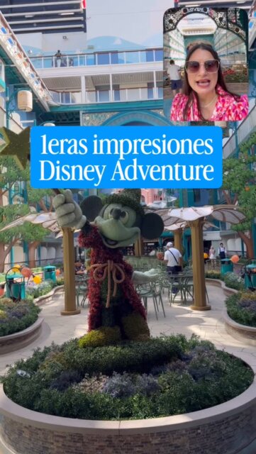 Disney Adventure: primeras impresiones.
1 - El tamaño lo hace imposible de explorar en 3 noches.  Necesitas 4 noches o back to back.
2 - La temática es espectacular! Las 7 zonas son lo más Disney que he visto!
3 - Pensado para el mercado asiático: la comida, la interacción con personajes, el tamaño de camas, la decoración, los vestidos de princesas (cubren mas) para niñas.
4 - Hace calor húmedo todo el tiempo! Tienes que pensar bien en tu ropa y cuando hacer actividades al aire libre. 

Haré 3 cruceros (total de 9 noches) para poder formar una opinión informada del Disney Adventure y asesorar bien a mis clientes. #LaDisneyMaster #agentedisney #crucerodedisney #disneyadventure